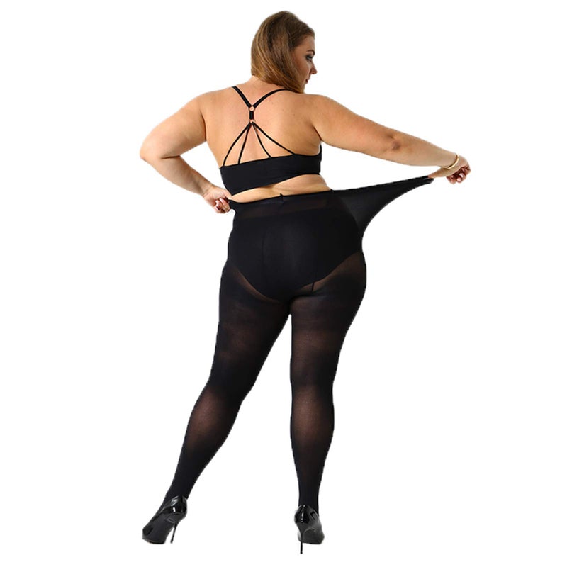 MANZI Plus Size Tights for Women 70D Queen Size Tights(Pack of 2)(Blackï¼Œ4X-Large - Image 4